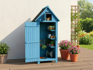 Cabanon" garden cabinet - 77 x 54.5 x 179 cm - Sky blue 2