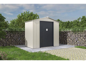 Nebraska metal garden shed - 2.71 m² - Beige/anthracite grey 2