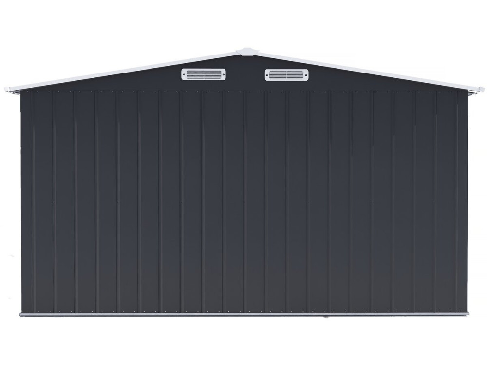 Metal garden shed with sliding door "Boston" - 13 m² - Grey