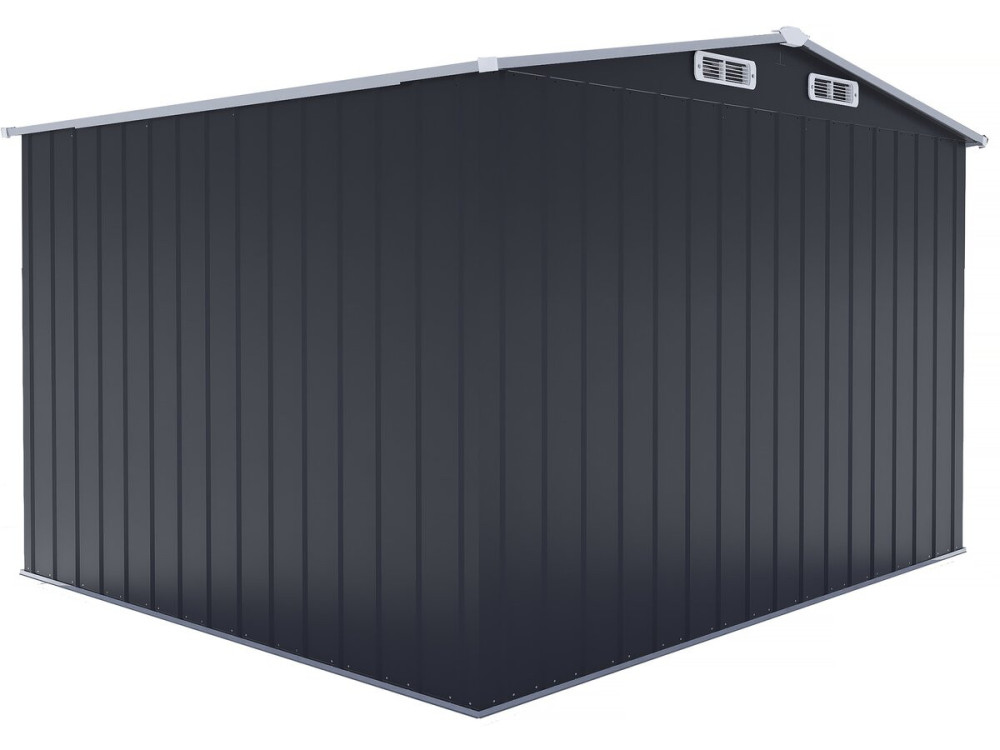 Boston" metal garden shed with sliding door - 8 m² - Grey