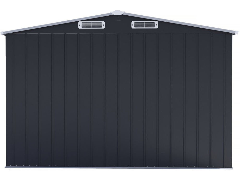 Boston" metal garden shed with sliding door - 8 m² - Grey