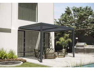 Leaning bioclimatic pergola with LED "Windsor" - 3 x 4 m - Anthracite 2