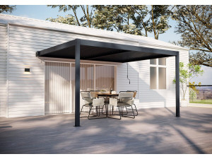 "Windsor" Aluminum Lean-To Pergola - Anthracite Gray - 3 x 4 m 2