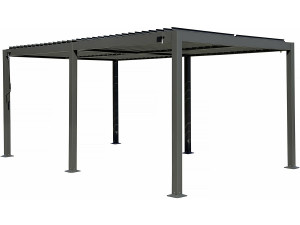 Kensington" aluminium free-standing bioclimatic pergola - 3 x 5 m - Grey