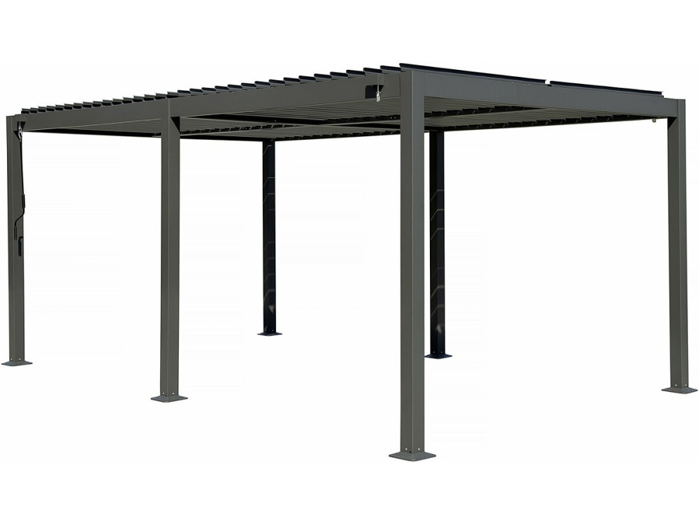 Kensington" aluminium free-standing bioclimatic pergola - 3 x 5 m - Grey