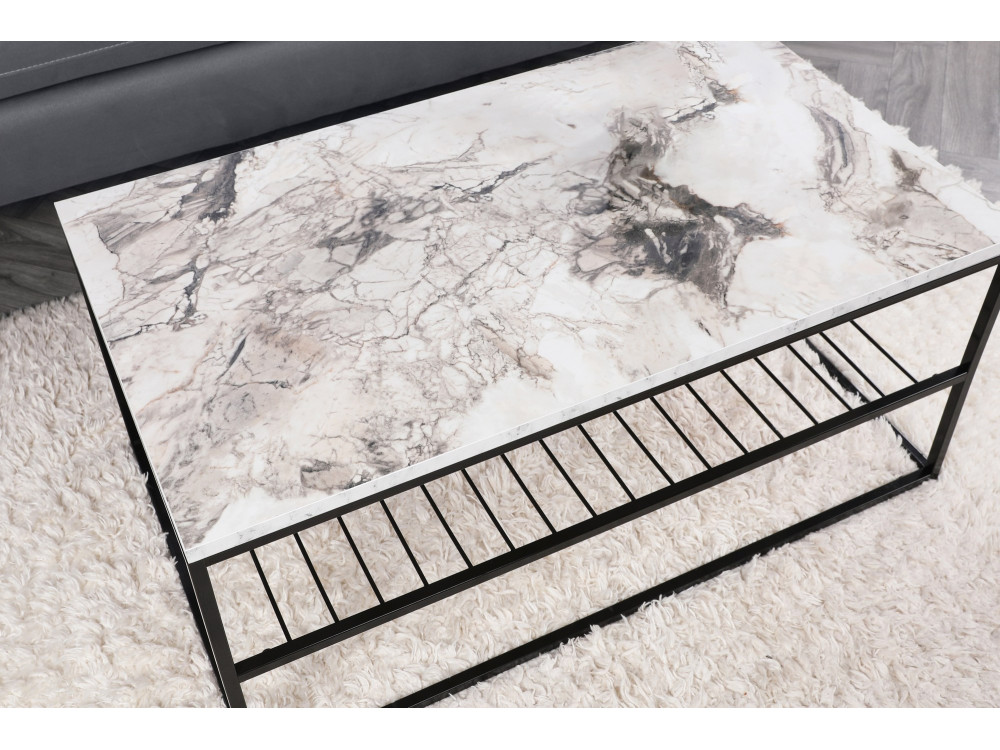 Asude" wooden coffee table - 95 x 55 x 42 cm - White