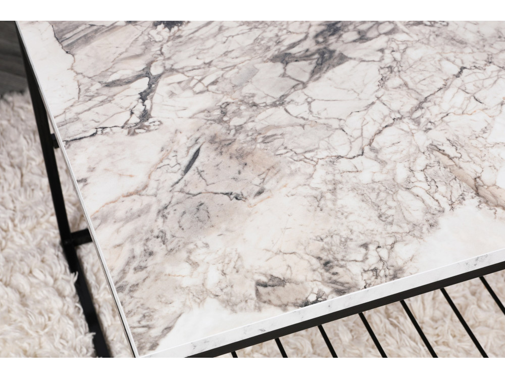 Asude" wooden coffee table - 95 x 55 x 42 cm - White