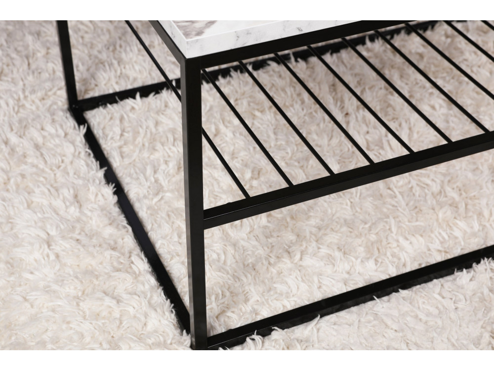 Asude" wooden coffee table - 95 x 55 x 42 cm - White