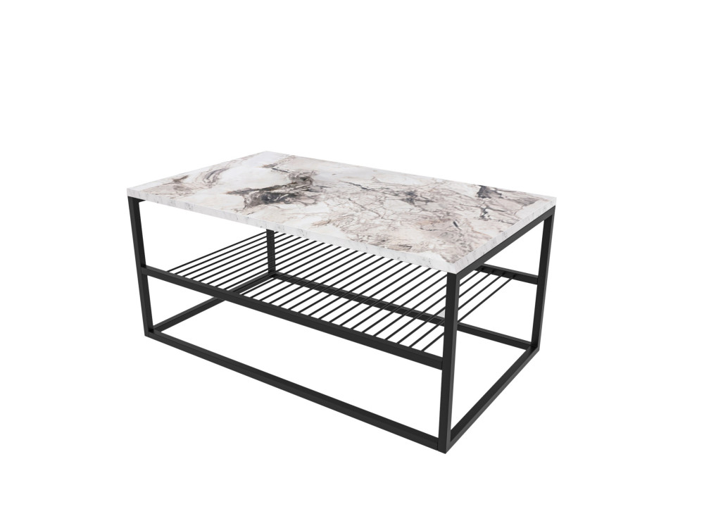 Asude" wooden coffee table - 95 x 55 x 42 cm - White