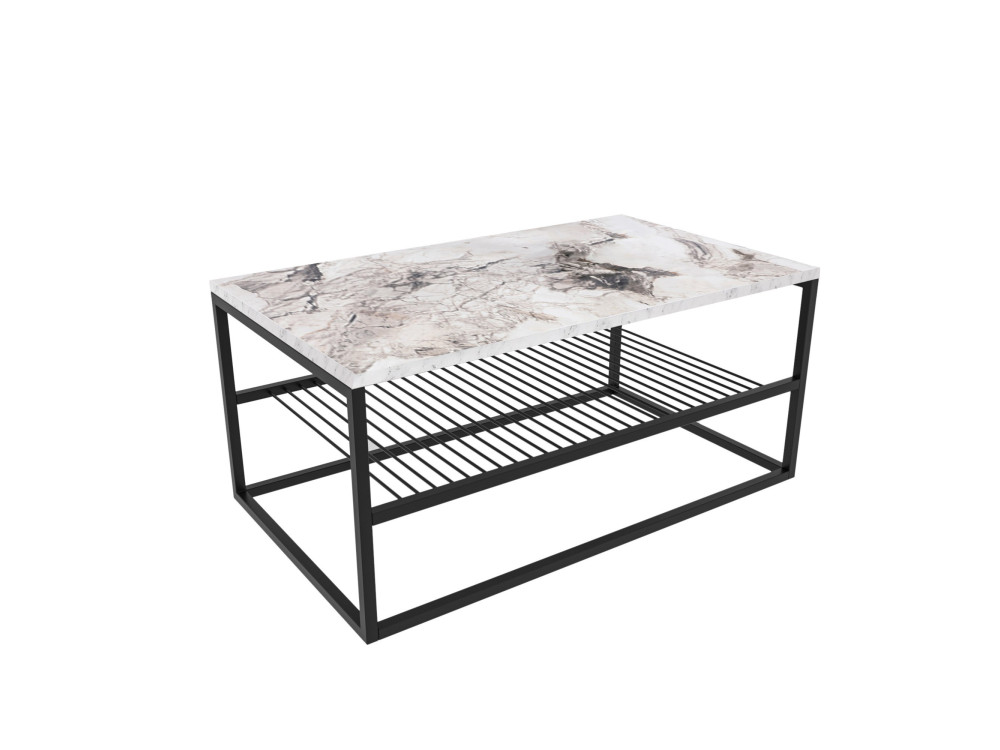 Asude" wooden coffee table - 95 x 55 x 42 cm - White