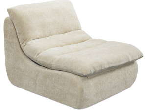 Fireside chair in textured fabric "Candela" - 81 x 96 x 75 cm - Beige