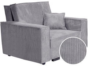 Clivia" corduroy convertible armchair - Grey