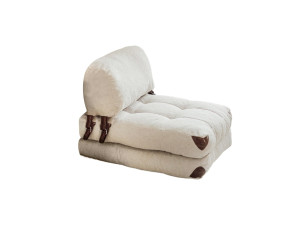 Fold" fabric armchair-bed - 80 x 60 x 70 cm - Cream