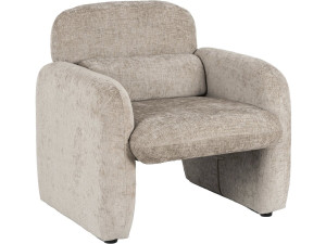 Cozmo" lounge chair in mottled fabric - 78 x 79 x 77 cm - Beige