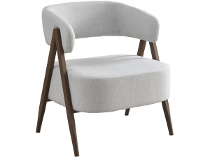 Astra" armchair with imitation wood frame - Light grey