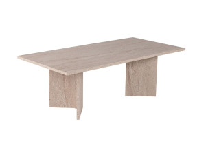 Sabin" wooden coffee table - 60 x 119 x 40 cm - Travertine