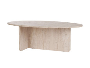 Orba" wooden coffee table - 120 x 65 x 40 cm - Travertine