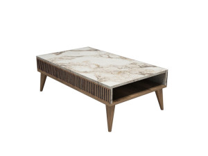 Milan" wooden coffee table - 105 x 60 x 34 cm - WalnutWhite