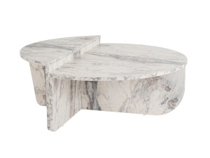 Orion" wooden coffee table 90 x 60 x 30 cm - Freesia marble