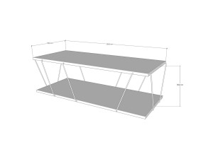 Zisino" wooden coffee table - 120 x 50 x 30 cm - Brown