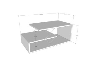Cayenne" wooden coffee table - 100 x 50 x 40 cm - White