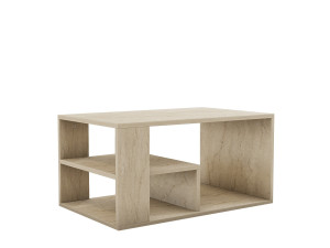Eros" wooden coffee table - 80 x 40 x 50 cm - Travertine