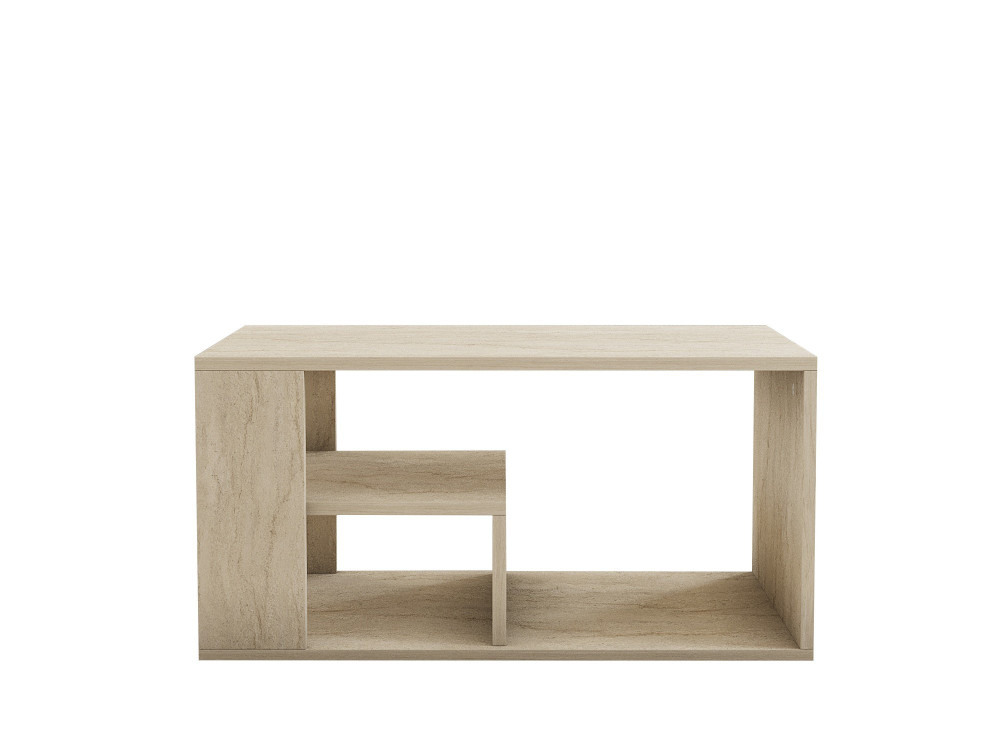 Eros" wooden coffee table - 80 x 40 x 50 cm - Travertine