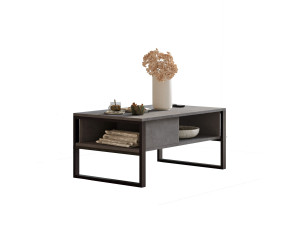 ML34" wooden coffee table - 100 x 59 x 44 cm - Silver