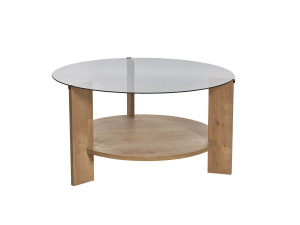 Clara" wooden coffee table - 75 x 75 x 40 cm - Oak SaphirFumées