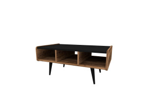 Line" wooden coffee table - 90 x 56 x 40 cm - Light walnut