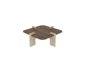 Poalla" wooden coffee table - 90 x 90 x 35 cm - Brown