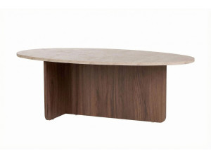 Orba" wooden coffee table - 120 x 65 x 40 cm - Travertine