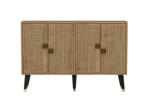 Ahart" wooden sideboard - 120 x 30 x 80 cm - Gold Sapphire Oak