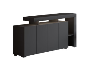 Beliz" wooden sideboard - 170 x 35 x 80 cm - Anthracite