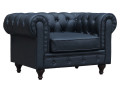 Armchair Chesterfield "Aliza" - Black - Black
