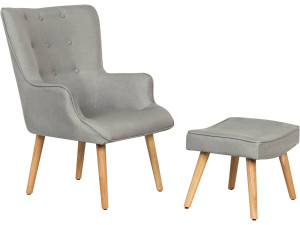 Scandinavian style armchair made of fabric "Odense"  - Light grey