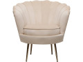 Velvet armchair "Floria" - 75 x 68 x 77.5cm - Green - Beige