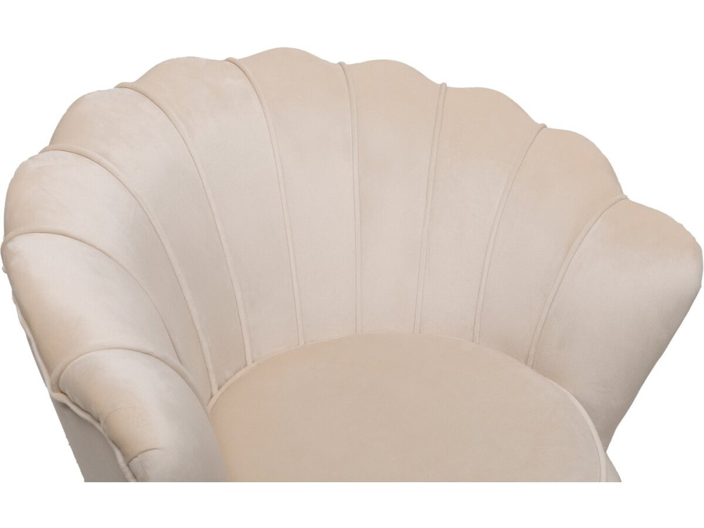 Velvet armchair "Floria" - 70 x 73 x 76 cm - Beige