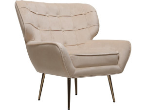 Velvet armchair "Austin" - 79 x 71 x 79.5 cm - Beige