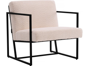 Kennedy armchair in velvet and metal - 73.5 x 75.5 x 81 cm - Cream