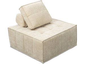 Fireside chair in "Velluto" textured fabric - 96 x 100 x 89 cm - Beige