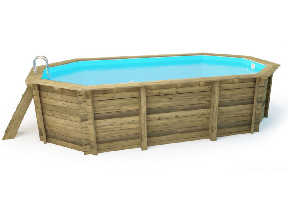 Miami 120" wooden pool - 4.86 x 3.36 x 1.20 m + 180 µ bubble cover + 280 gr/m² winter cover