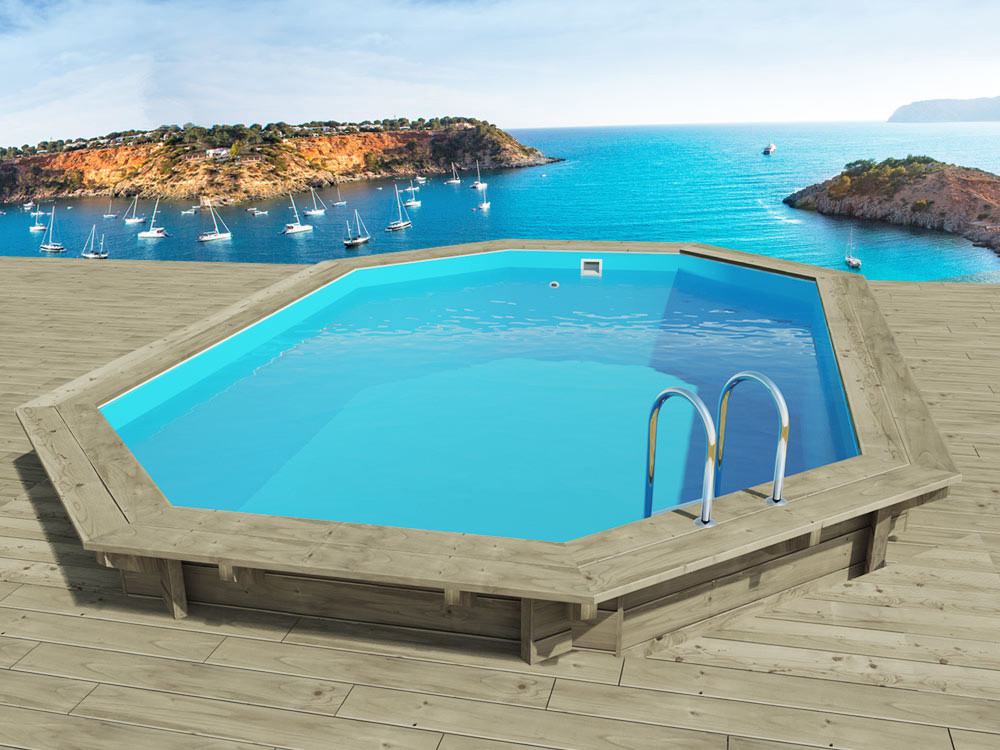Miami 120" wooden pool - 4.86 x 3.36 x 1.20 m