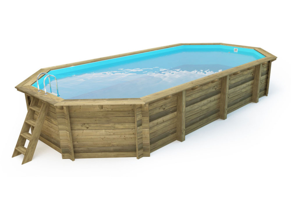 Palma 130" wooden pool - 7.57 x 4.07 x 1.31 m + 180 µ bubble cover + 280 gr/m² winter cover