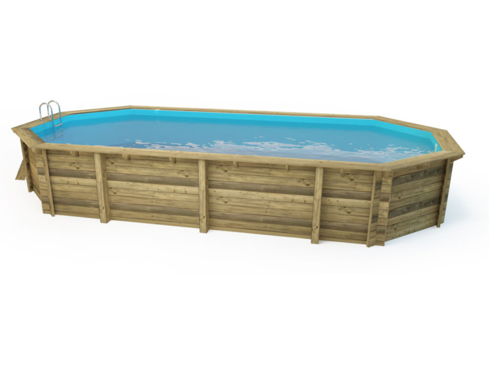 Palma 130" wooden pool - 7.57 x 4.07 x 1.31 m + 180 µ bubble cover + 280 gr/m² winter cover
