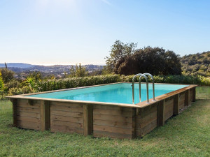 Rectangular wooden swimming pool kit "Tampa 145" - 7.20 x 4.20 x 1.44 m