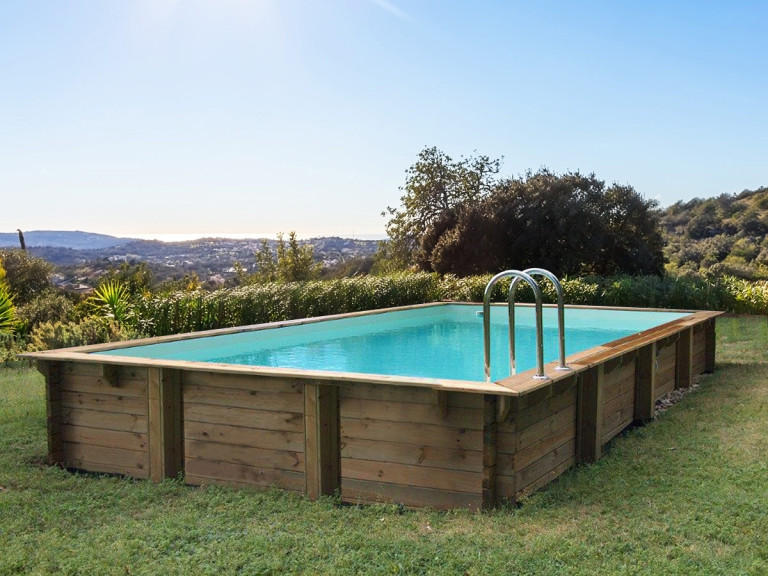 Rectangular wooden swimming pool kit "Tampa 145" - 7.20 x 4.20 x 1.44 m