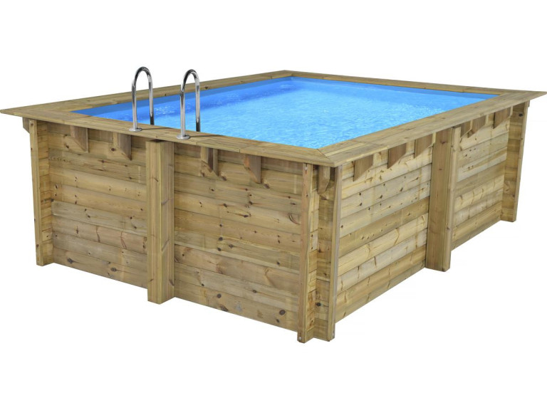 Rectangular wooden pool "Caimans 140" - 4.10 x 3.00 x 1.39 m