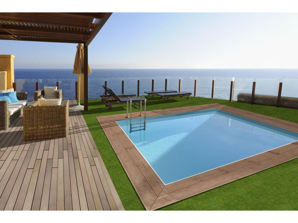 Rectangular wooden pool "Caimans 140" - 4.10 x 3.00 x 1.39 m