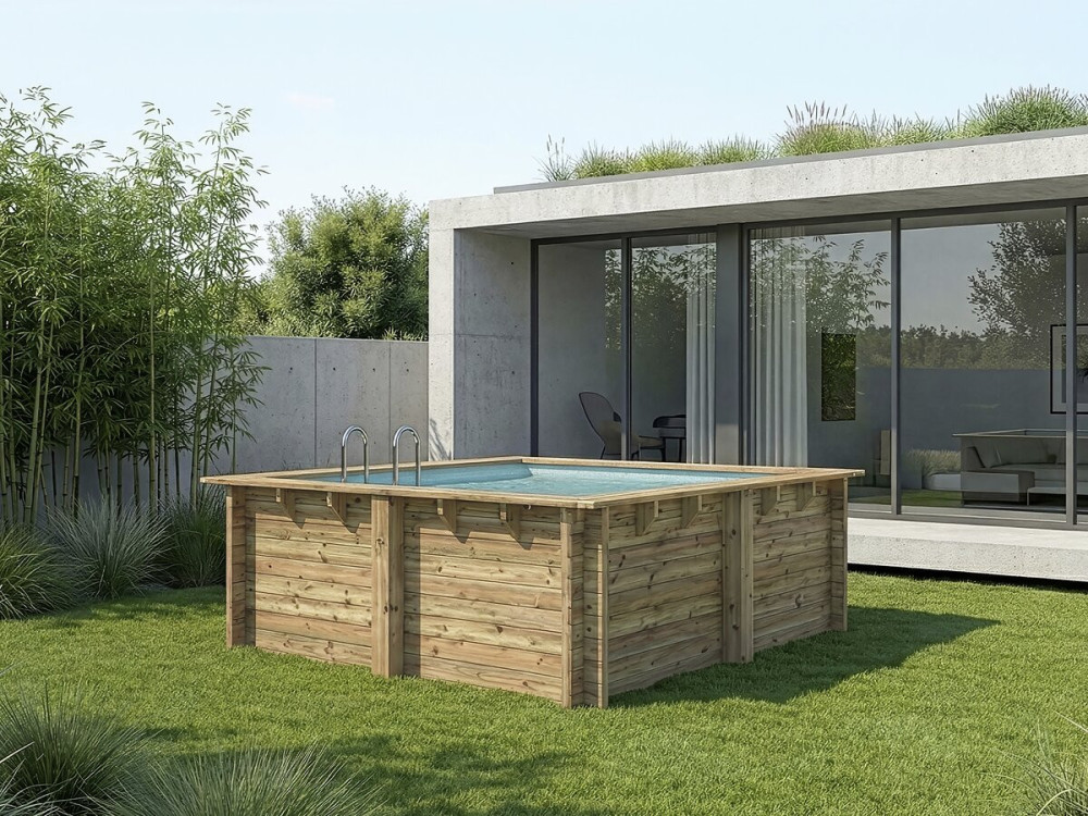 Rectangular wooden pool "Maldives" - 3.20 x 3.20 x 1.24 m